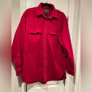 National Outfitters Mens Size XL Red Cotton Chamois Flannel Button Down Shirt